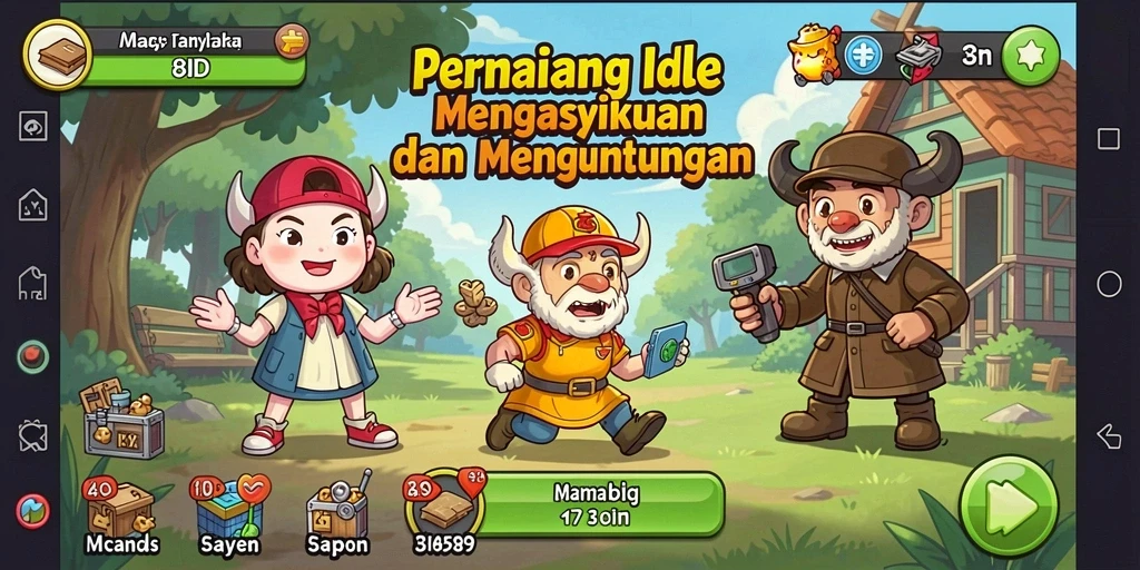 Screenshot gameplay 8ID menampilkan aksi mengelola sumber daya.