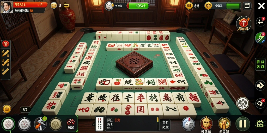Tampilan gameplay Mahjong yang menawan di 99SLL.
