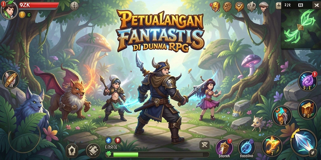 Tampilan gameplay mendebarkan di dunia RPG 9ZK.