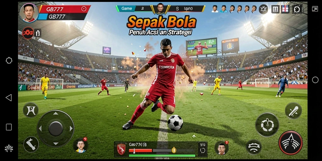 Gameplay menegangkan dalam game sepak bola GB777.