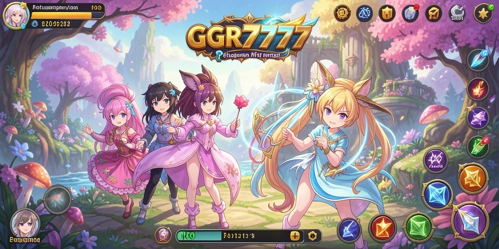 Screenshot gameplay <strong>GGR7777</strong> menampilkan karakter anime dalam pertempuran seru.