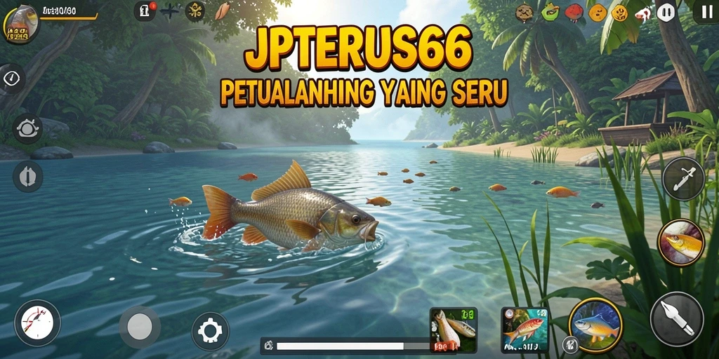 Gameplay mendebarkan memancing ikan di alam yang indah.