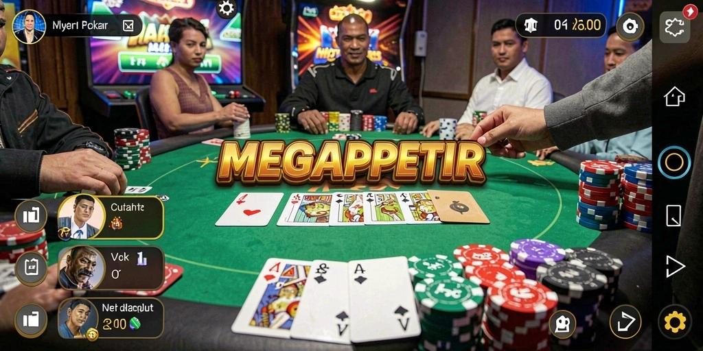 Tampilan gameplay menarik di MEGAPETIR, nikmati keseruan Poker.