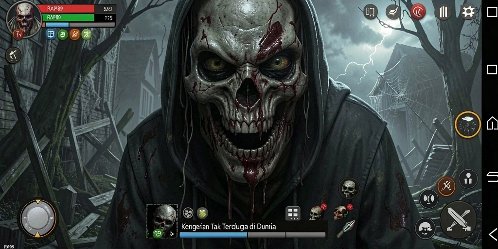 Tampilan menakutkan dari gameplay RAP89, menciptakan momen ketegangan yang mendalam.