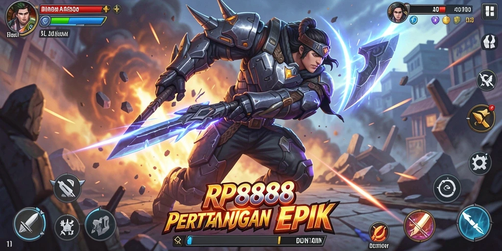 Screenshot gameplay menarik RP8888 dengan pertarungan seru.