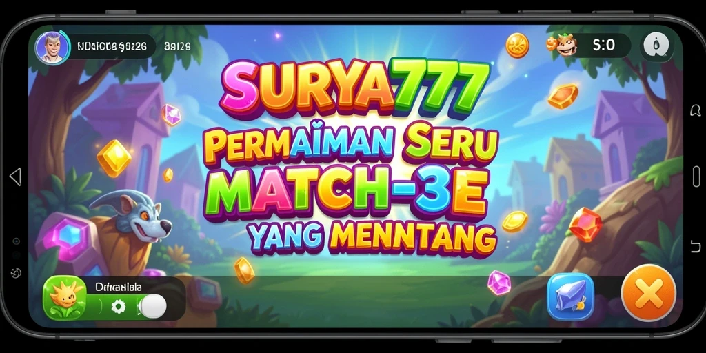 Tampilan gameplay seru dalam SURYA777, gabungkan objek untuk meraih kemenangan.