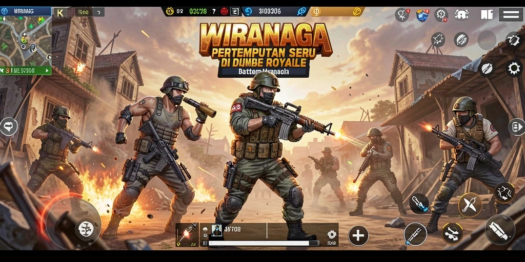 Gameplay seru WIRANAGA di medan pertempuran Battle Royale.