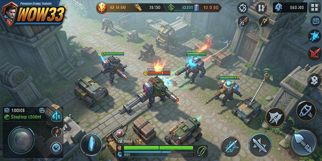 Screenshot WOW33 menampilkan aksi strategis mendebarkan dari gameplay.